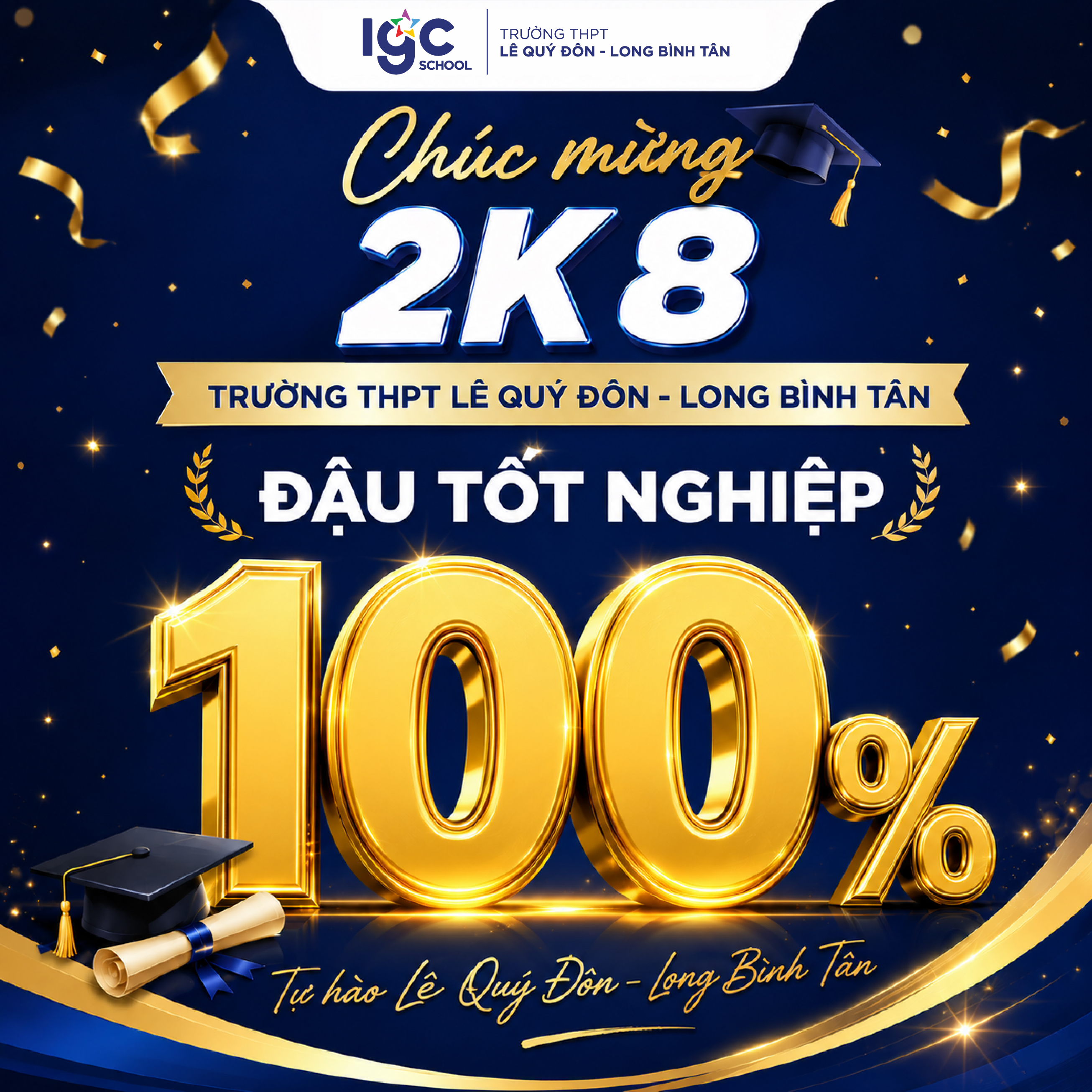 CHÚC MỪNG 2K8 TRƯỜNG THPT LÊ QUÝ ĐÔN - LONG BÌNH TÂN ĐẬU TỐT NGHIỆP 100%